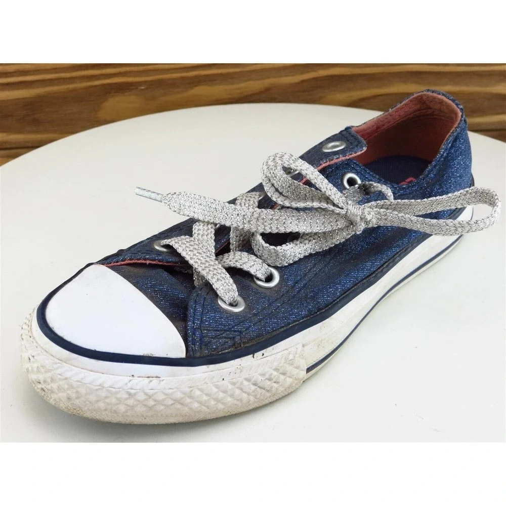 Converse Sz 13 Shoes Girls Youth Sneaker Blue Fabric